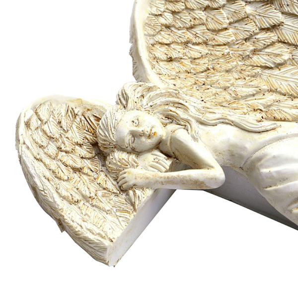 Dørram Engel Dekor Statuer Ornament Vinger Engel Harpiks Håndværk Left