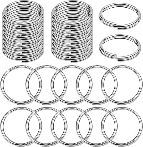 100-pak nøgleringholdere 10 mm mini split-ring med dobbelte spænder-FA-