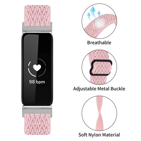 Lämplig för Fitbit Inspire3-spänne vågigt vävt nylon (blågrön