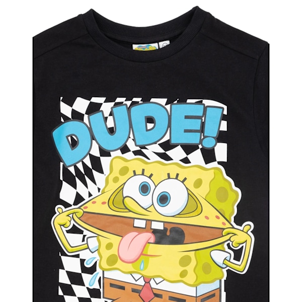 SpongeBob SquarePants Barn T-skjorte for barn/barn Dude 13-14 år B Svart/Hvit/Gul 13-14 Years Black/White/Yellow