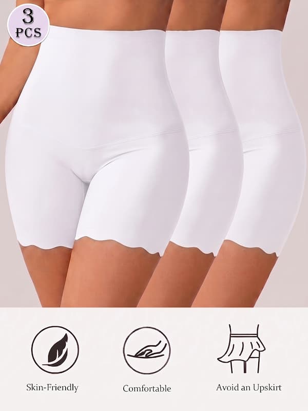 3-pack Högmidjade Sömlösa Magkontrollerande Kylande Formande Trosor L White