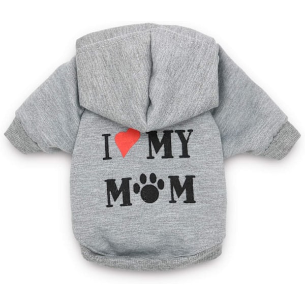 Hvalpeklæder Jeg elsker min mor Hoodie Kæledyr Hvalpeskjorte til lille hund