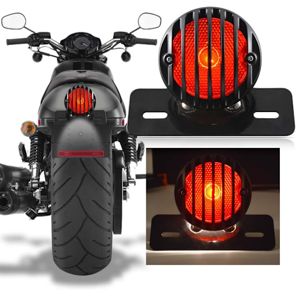 ##/Rundt sort metal baglygte til mountainbikes og motorcykler, baglygte,##/-XM4-
