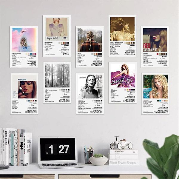 12 Pakk Taylor Swift Album Poster Trykk Album Cover Veggkunst Dekor Gaver For Swiftie TS Fans Musikkelsker