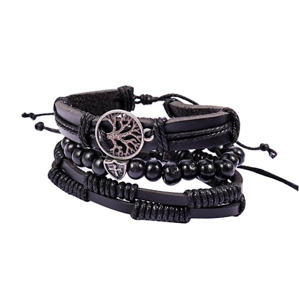 Armbåndssæt - 4 dele Sort Tree Black