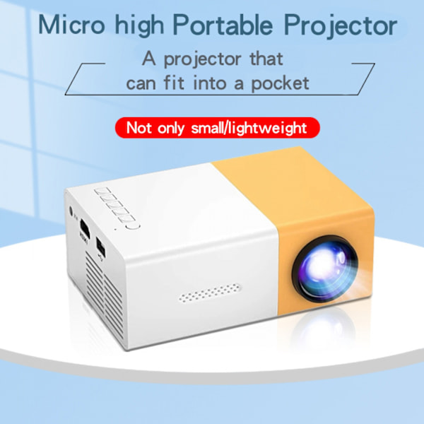 Mini bærbar 1080P hjemmekino projektor med smarttelefon/PS4 WELLNGS