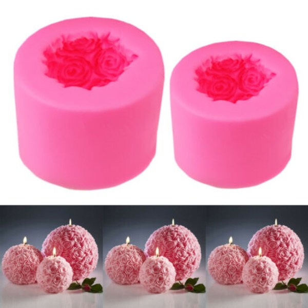 Rose Flower Ball Mould - Silikon 3D Mould - Decorati