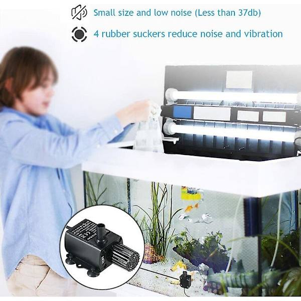 Ultratyst fontænepumpe Dc12v 10w 400l/h Løft 400cm Minibørsteløs vandpumpe 5,52,1mm nedsænkelig fontænepumpe hun med flowjusteringsfunktion