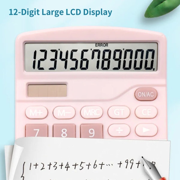 12-bitars standardfunktionskalkylator med stor LCD-skärm och