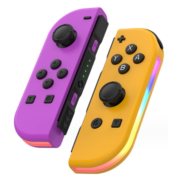 Langaton ohjain yhteensopiva Nintendo Switchin, Oledin, Liten peliohjaimen joystickin (l/r) korvaaminen RGB-oikealla purple+yellow