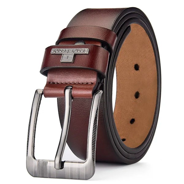 Läderbälte Casual Jeansbälte Herr Högkvalitativt Retro Lyxigt Herrrem Cintos 3 Färger 2023 NYHET light brown
