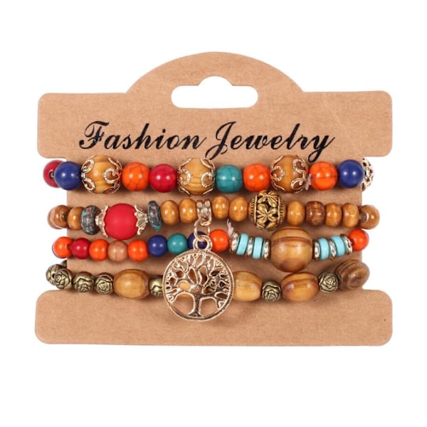 Armbandsset W - 4 delar multifärg one size multicolor