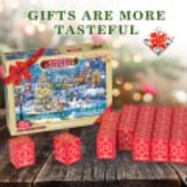 Adventskalender 2023 pussel, 1008 pusselbitar 24 dagars julnedräkning adventskalendrar, julklappsidé för barn V Christmas puzzle blind box