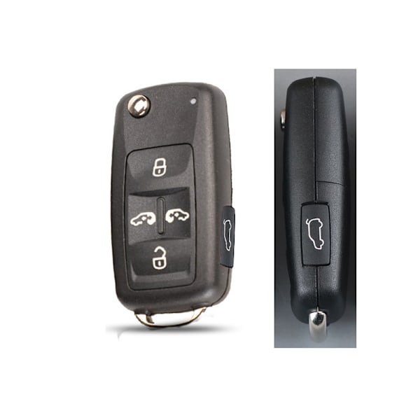 Nyckelskal för VW, Sharan, Tiguan, Golf, Sagitar, MK6 Polo, Touareg, Coque-utbyte, 4/5 knappar 4 -1 BOTTONS