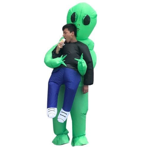 Oppusteligt kostume til voksne - Jumpsuit - Grøn Alien Cosplay-FA-