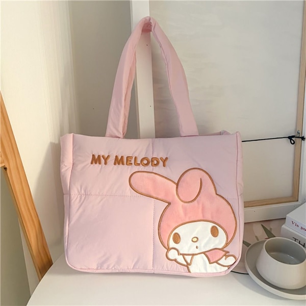 My Melody Kuromi Axelreppu Käsilaukku Kangaskassi ROSA Pink