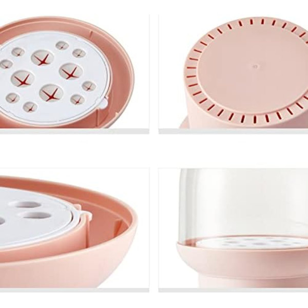 Støvsikker makeupbørsteholder-arrangør med låg, gennemsigtig kosmetik