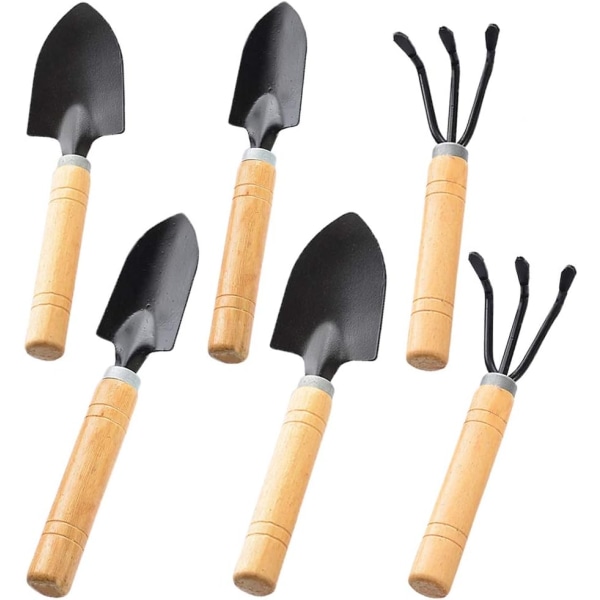 Liten spade rake treskaft bonsai treskaft metallhode mini