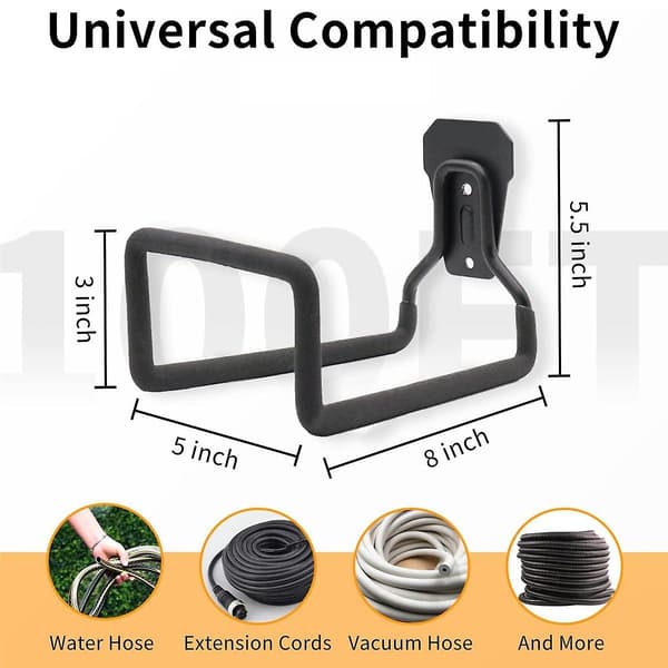 Puutarhaletkun pidike seinäkiinnitys, raskas vesiletkun ripustin ulkokäyttöön, metalliletkukelat letkuteline-FA-