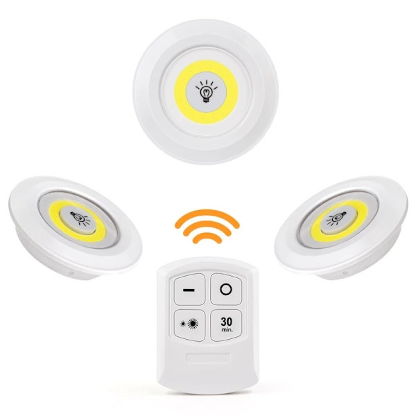 LED-Spots med Fjernbetjening (3-pak)