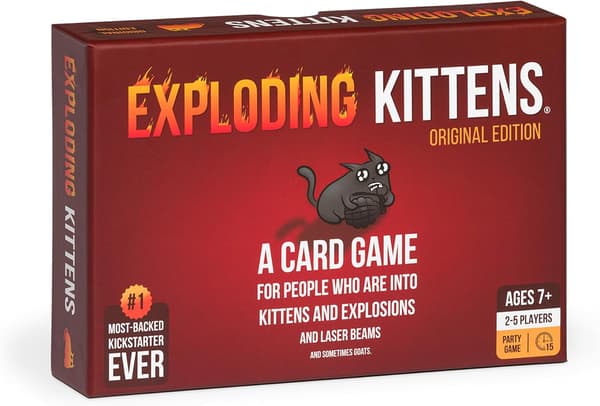 Exploding Kittens Original Edition EKG-ORG1-1 Brädspel, Flerfärgad, 11,2 x 16,21 x 3,81 cm-FA-