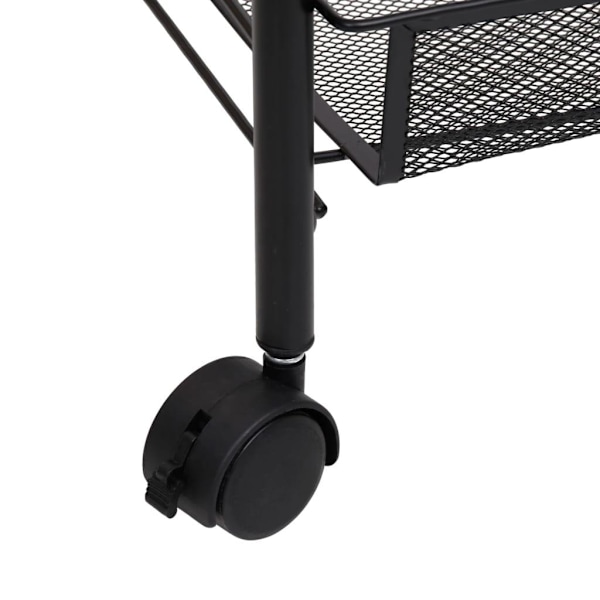 vidaXL Rullebord 3 Hylder Sort 46x26x64 cm Jern black 2200