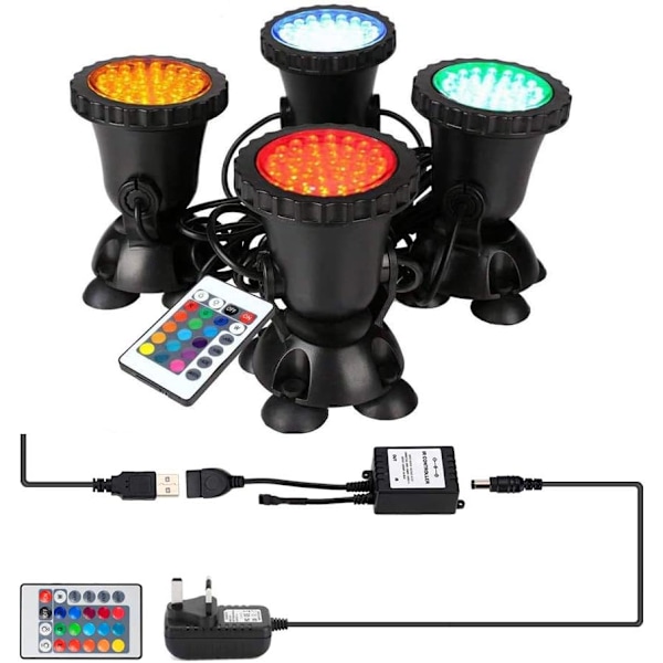 Puutarha-altaan valo 8W 36 LED RGB-valokeila Akvaario