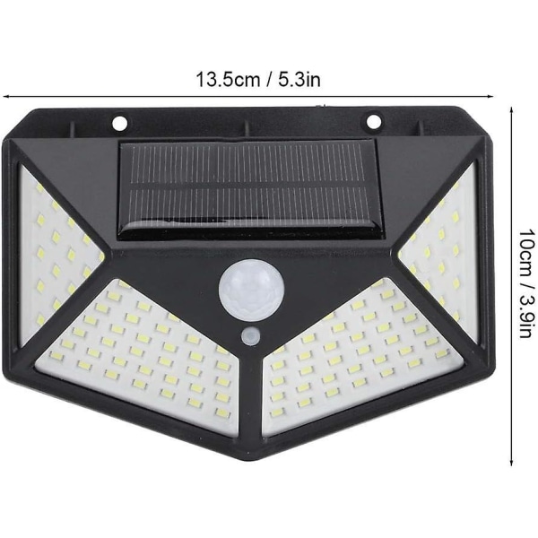 Utomhusbelysningssystem, ultrakraftig solvägglampa solsensor säkerhetsljus för uteplats staket, gård, trädgård, garage, trappa - Snngv