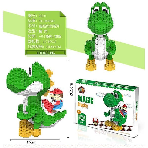 Puzzle compatible with Super Mario building blocks; puzzle character building block toy.-FA-