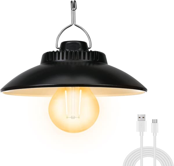 Retro oppladbar campinglykt, 200 Lumen IPX4 vanntett LED-teltlys-FA-
