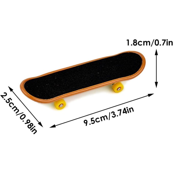 9-delt skatepark kit fingerboard, mini finger skateboard og rampe