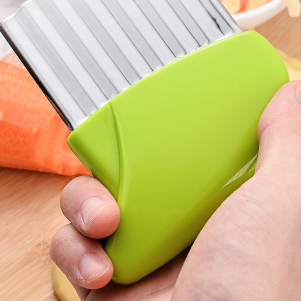 Vågskärare för Grönsaker Potatisskärare i Rostfritt Stål Green