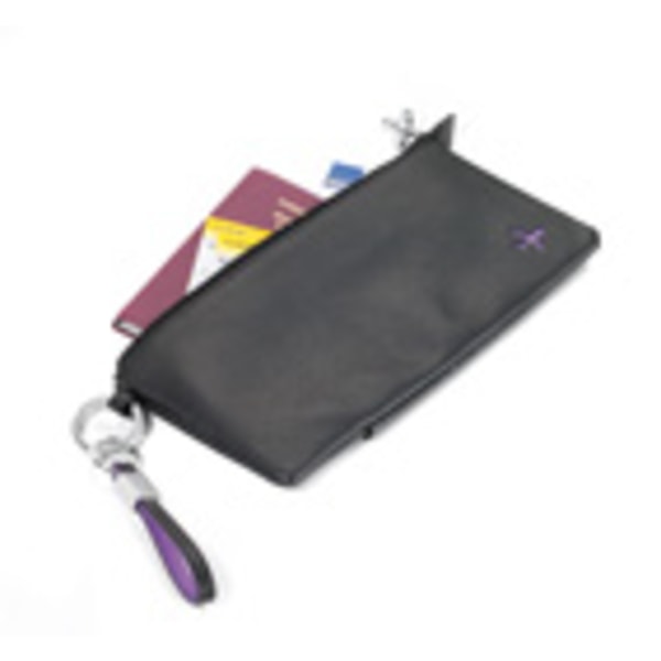 Reisemappe Passmappe for reisedokumenter \"Go Purple\" - Julegave Gave svart black