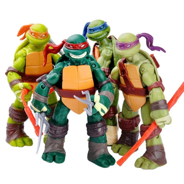 4 stk Teenage Mutant Ninja Turtles Actionfigurer Legetøj Børnefødselsdagsgaver Samleobjekter Dekorationer