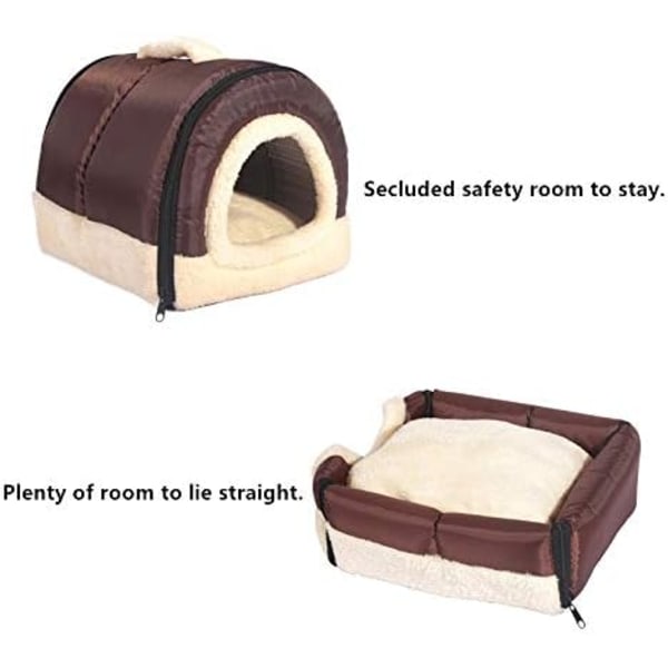 Igloo Dog House, Portable Cat Igloo Bed med avtagbar kudde