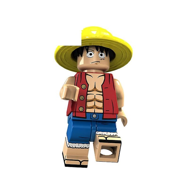 15-osainen One Piece -hahmojen rakennussetti leluja lasten pedagogisiin kokoonpanopeleihin (FMY) 15 tyyliä B A set of 15 styles B about 5 cm
