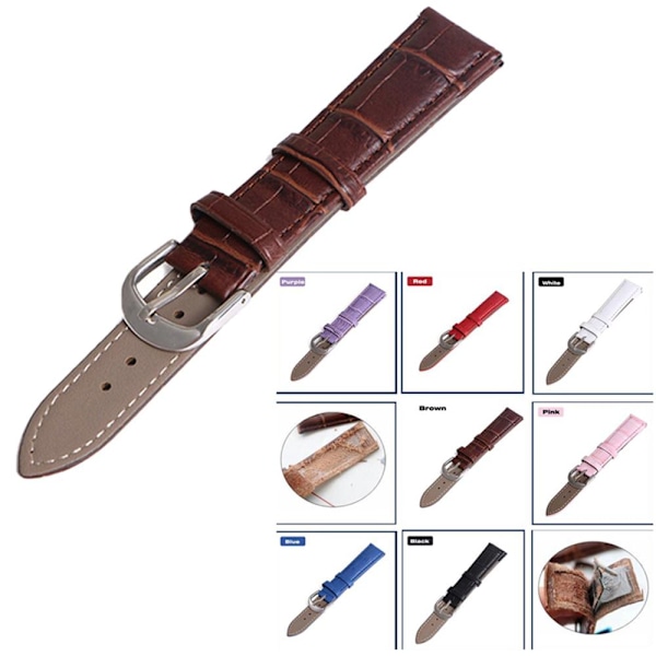 Stilsäkert Vintage-Design Klockarmband i PU-Läder Blå Blå 18mm