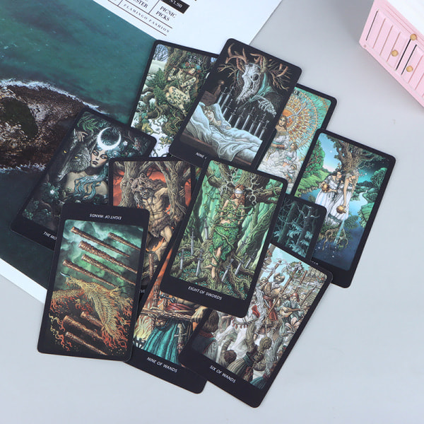 IC The Slavic Legends Tarot -kortit, taskukoko, aloittelijapakka, T, musta, yksi koko