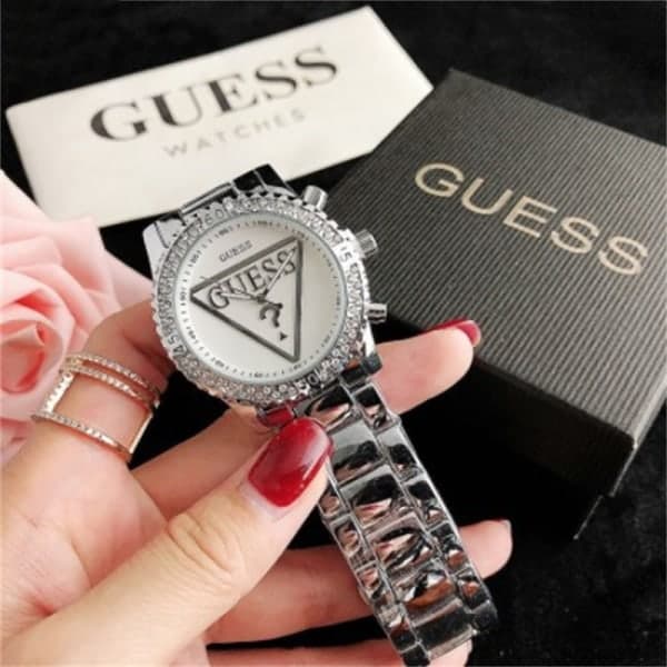 Guess Rustfrit Stål Strass Ur Casual Quartz Ur Elegant Tilbehør Gave til Kæreste Mor Hustru 1-FA11-