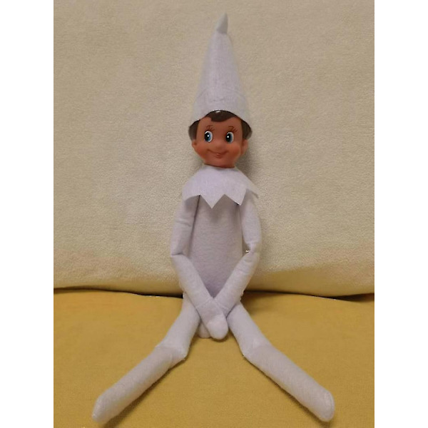 Elfdockan Julepynt Børnegave Overraskelse Plysjlegetøj Ferie Reindeer Elves Rosa Røde Farver_a White boy