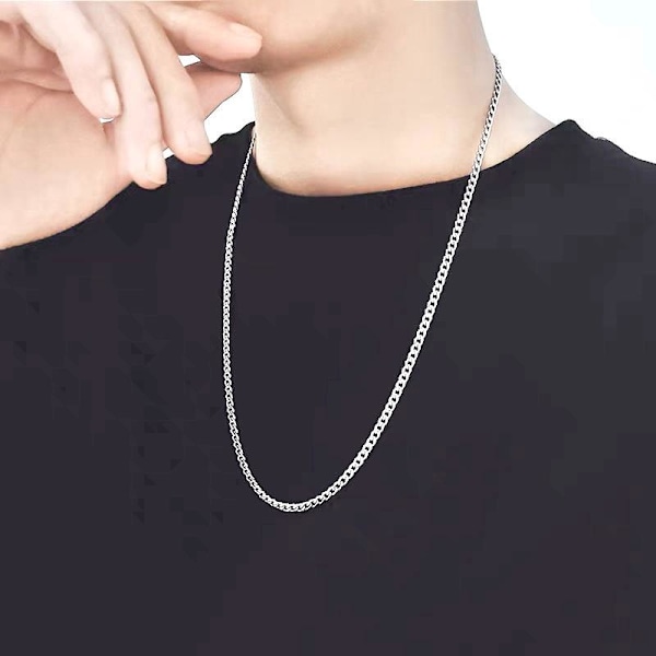 3mm Pansar Kedja Halsband i Stål som Håller Färgen Livet Ut 60cm lång
