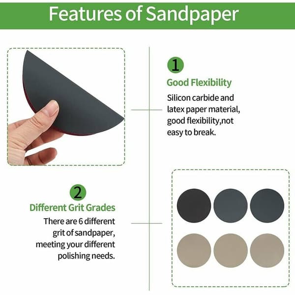 125 mm korn 1000/1500/2000/3000/4000/5000 rundt sandpapir-FA-