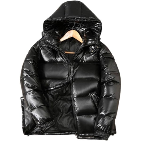 Vinter dunjakke til mænd Vit Duck Down Hooded sort M