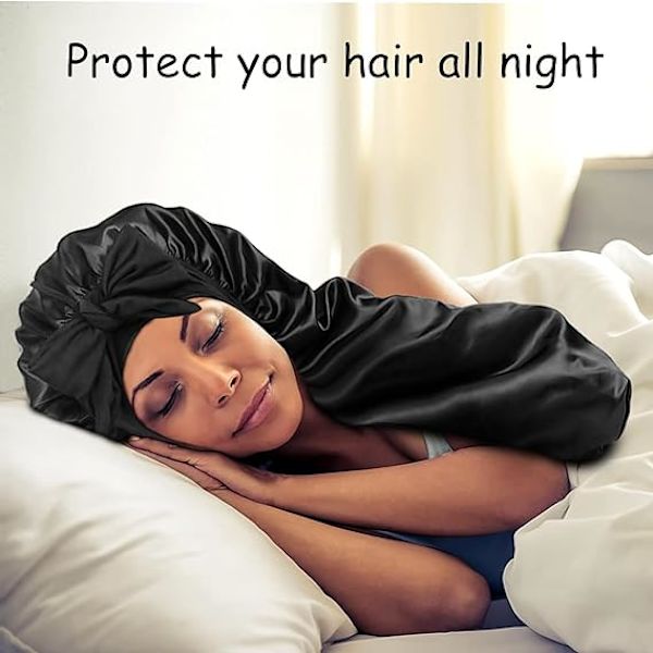 KCVV Nattmössa - Satin Nattmössa - Lång Satin Bonnet för Flickor - för Damer - 2 Stycken