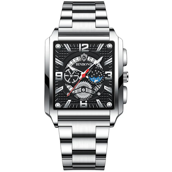 Ny Sport Watch Top Brand Luksus Rose Guld Ur i Rustfrit Stål Herre Mode Vandtæt Armbåndsur Relogio Masculino Silver Black