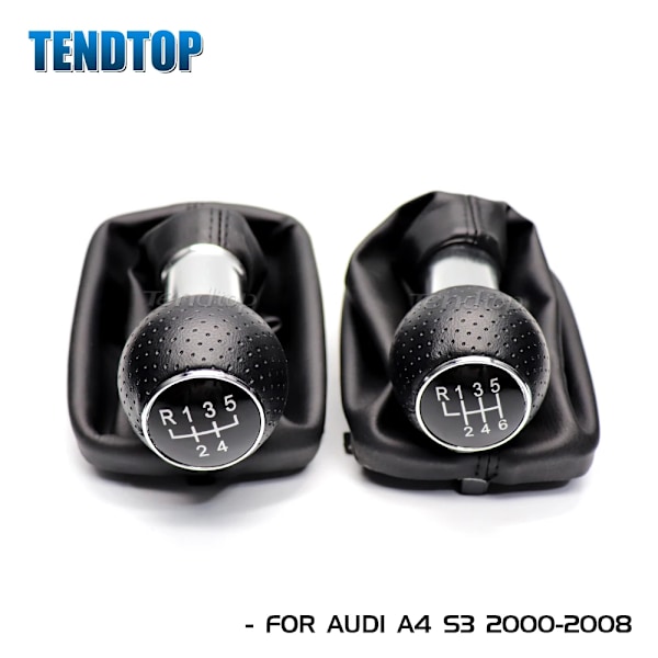 For AUDI A4 8E B6 B7 2000-2008 Bil Girskiftknapp Damask Boot Parkeringshåndbrekkhåndtak Case-6 hastigheter Rød 6 Speed Red