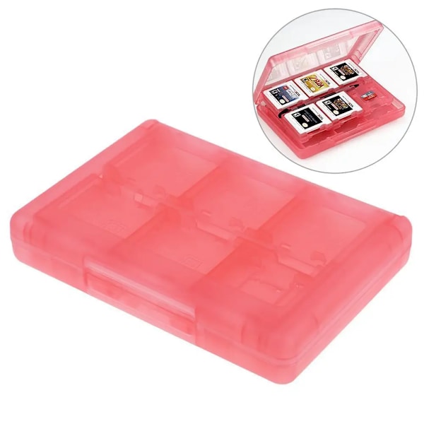 28-i-1 spelkortfodral kompatibelt med Nintendo NYA 3DS / 3DS / DSi / DSi XL / DSi LL / DS / DS Lite förvaringsboxhållare för kassetter Red