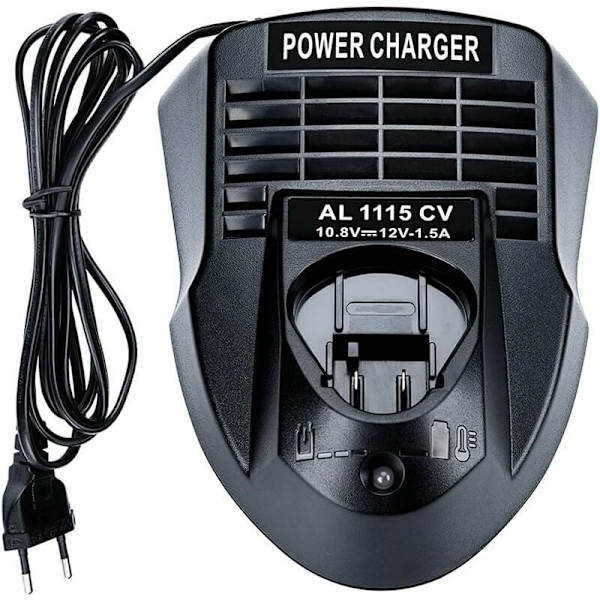 AL1115CV 10,8V 12V 1,5A Li-ion Batteriladdare för Bosch Li-ion Borr/Skruvdragare, Kompatibel med BAT411 BAT412A, med LED-indikator.