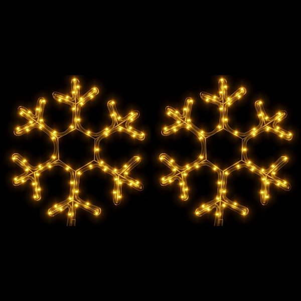 vidaXL Snøflak Lyslenke med LED 2 stk Varmt Hvit 38x37 cm 1800
