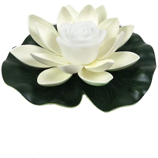 LED Flytende Lotuslys - Kunstig Nøkkerose Flytende Lotus - Hagebassenglys 18cm